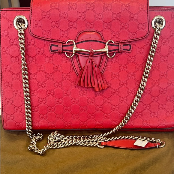 Gucci Handbags - Gucci Large Emily Red! With COA